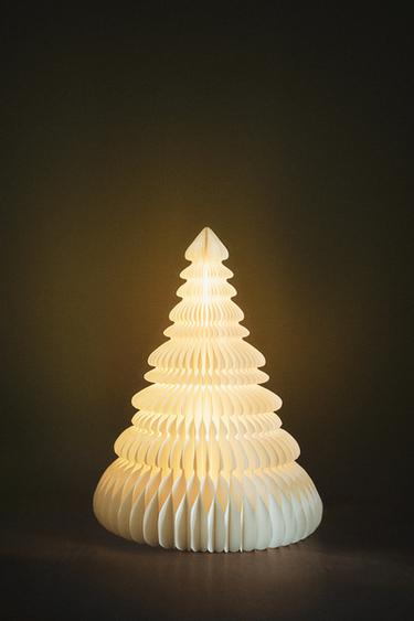 BRAD CRĂCIUN HÂRTIE LUMINĂ PODEA (100 cm) - Alb de la Zara