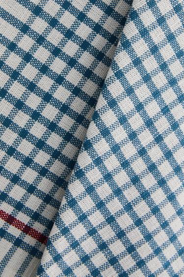 TORCHON COTON CARREAUX - Bleu de Zara - Image 3