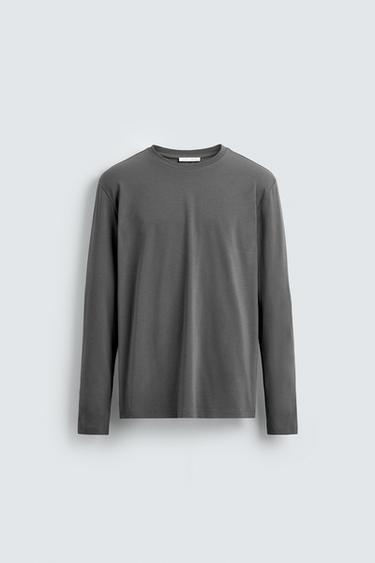 BASIC SLIM FIT T-SHIRT - Greyish by Zara
