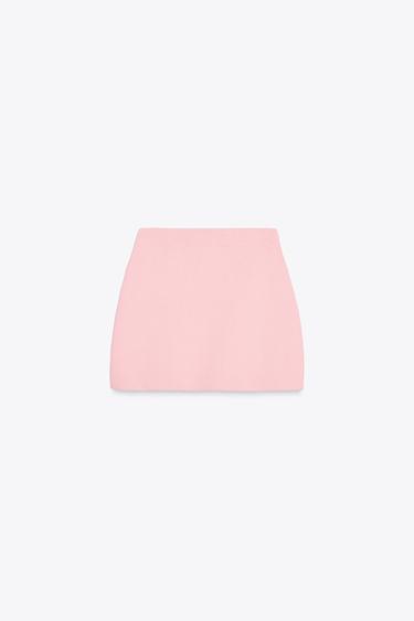 MINI JUPE EN MAILLE - Rose pastel de Zara - Image 5
