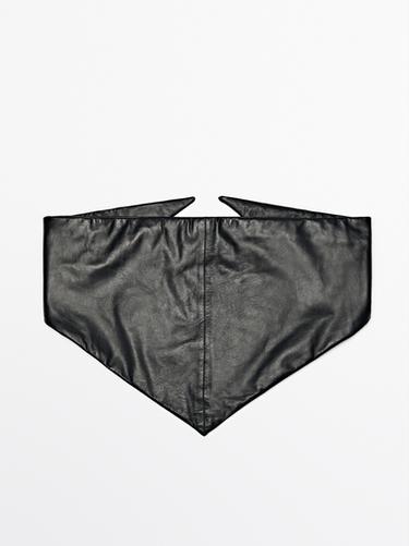 Zara Nappa leather bandana - Black