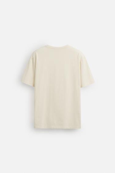 T-SHIRT BRODÉ CONTRASTE - Écru de Zara - Image 6