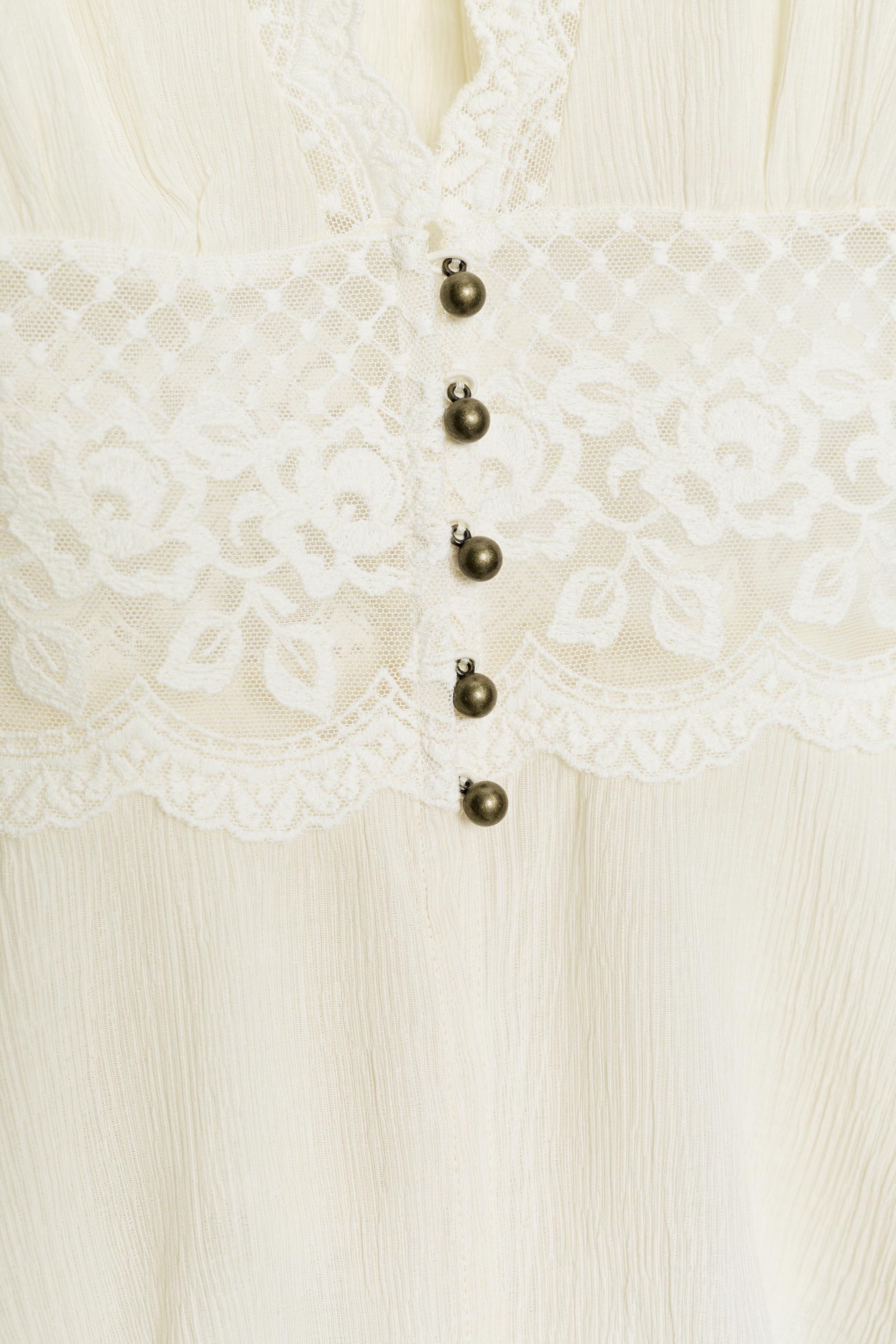 Женские топы Zara LACE COMBINATION TOP — фото 7