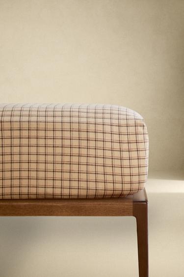 DRAP-HOUSSE FLANELLE CARREAUX - Beige de Zara