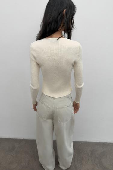 PANTALON BALLON À PINCES - vert délavé de Zara - Image 4