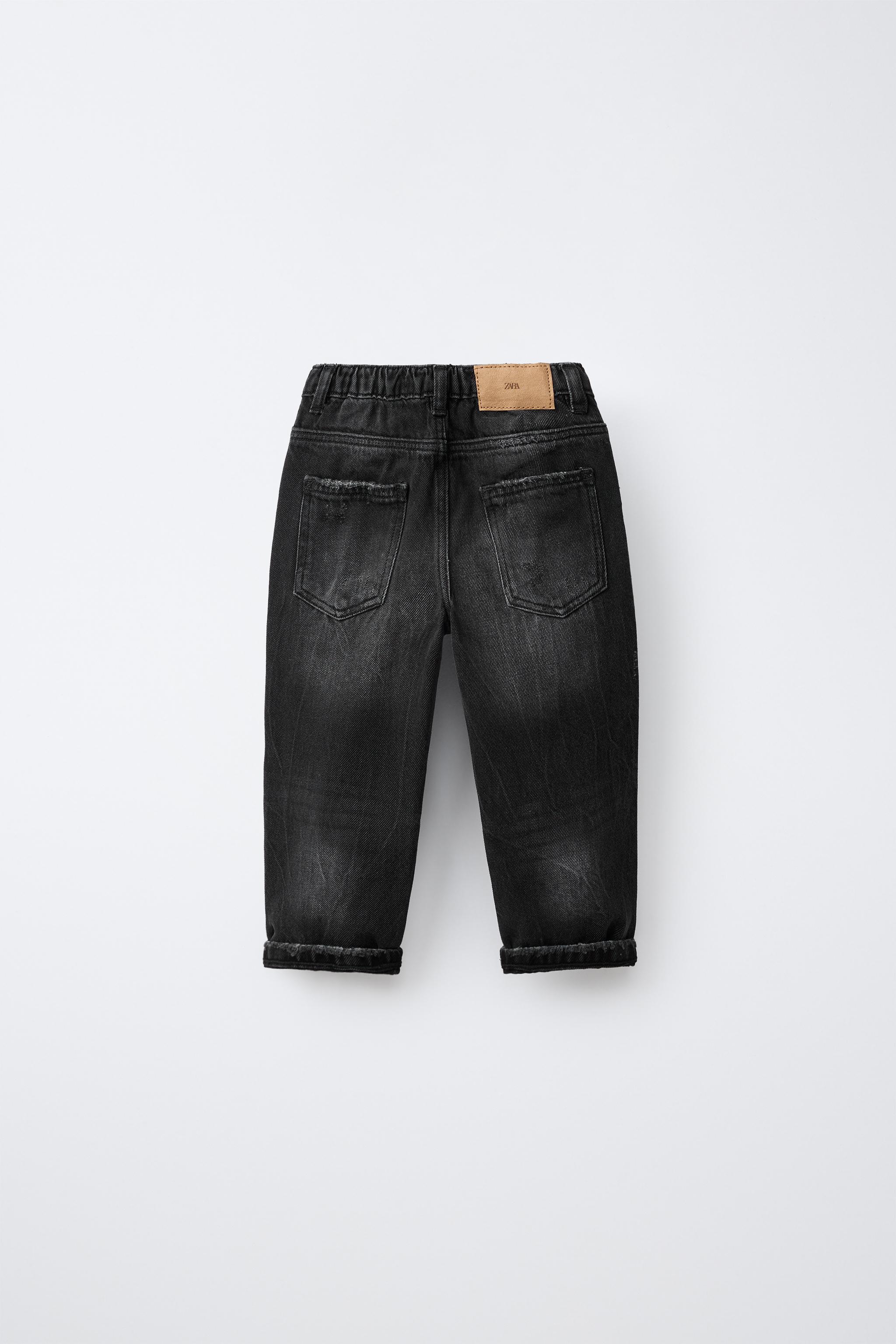 RIPPED LOW STRAIGHT JEANS