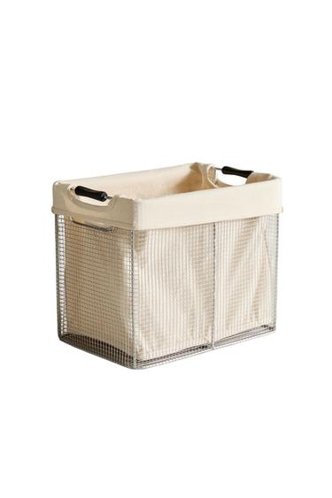 METAL LAUNDRY BASKET - Light grey by Zara