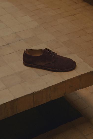 Zara LEATHER LIMITED EDITION SHOES - Burgundy Red