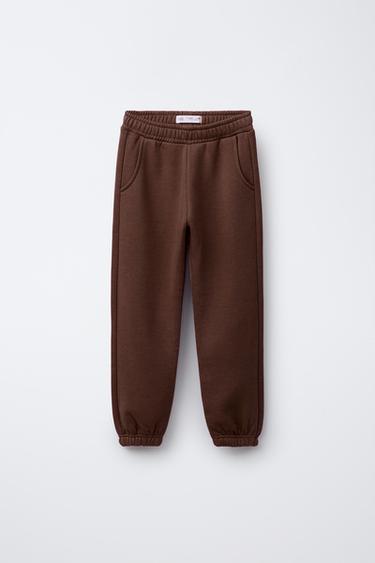 BASIC FLEECE JOGGING TROUSERS - Brown by Zara
