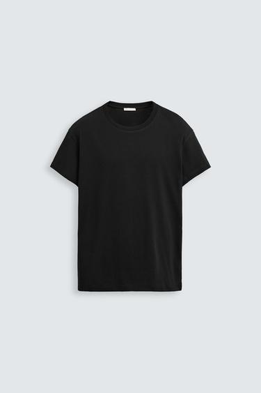 Zara 90'S BASIC FIT T-SHIRT - Black