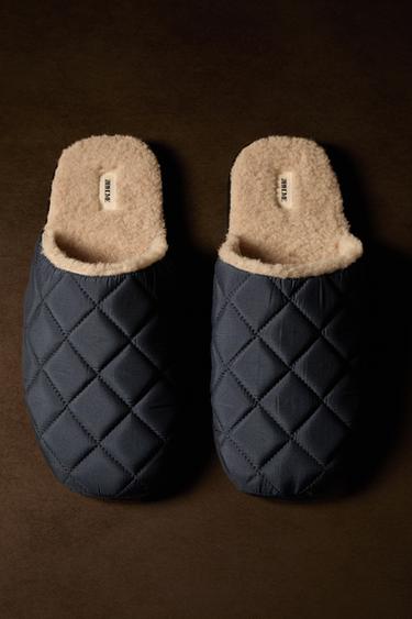 CHAUSSONS MATELASSÉS CHAUDS - Bleu marine de Zara - Image 0