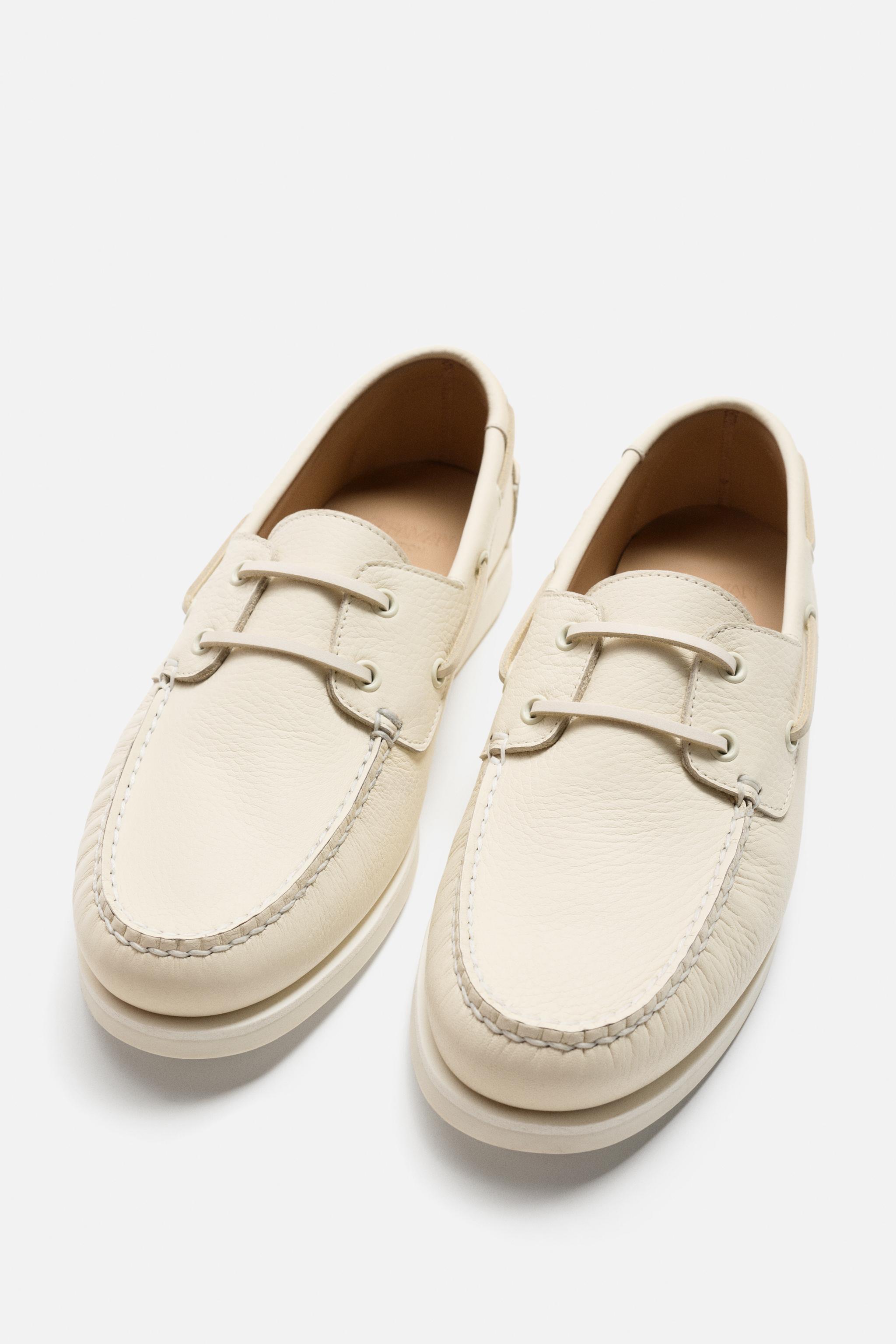 ★ドイツ発*ZARA*新作*LIMITED EDITION 本革デッキシューズ/WH★ ☆ドイツ発*ZARA*新作*LIMITED EDITION 本革デッキシューズ/BL