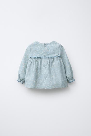 CHEMISE À IMPRIMÉ FLEURI - Bleu clair de Zara - Image 1