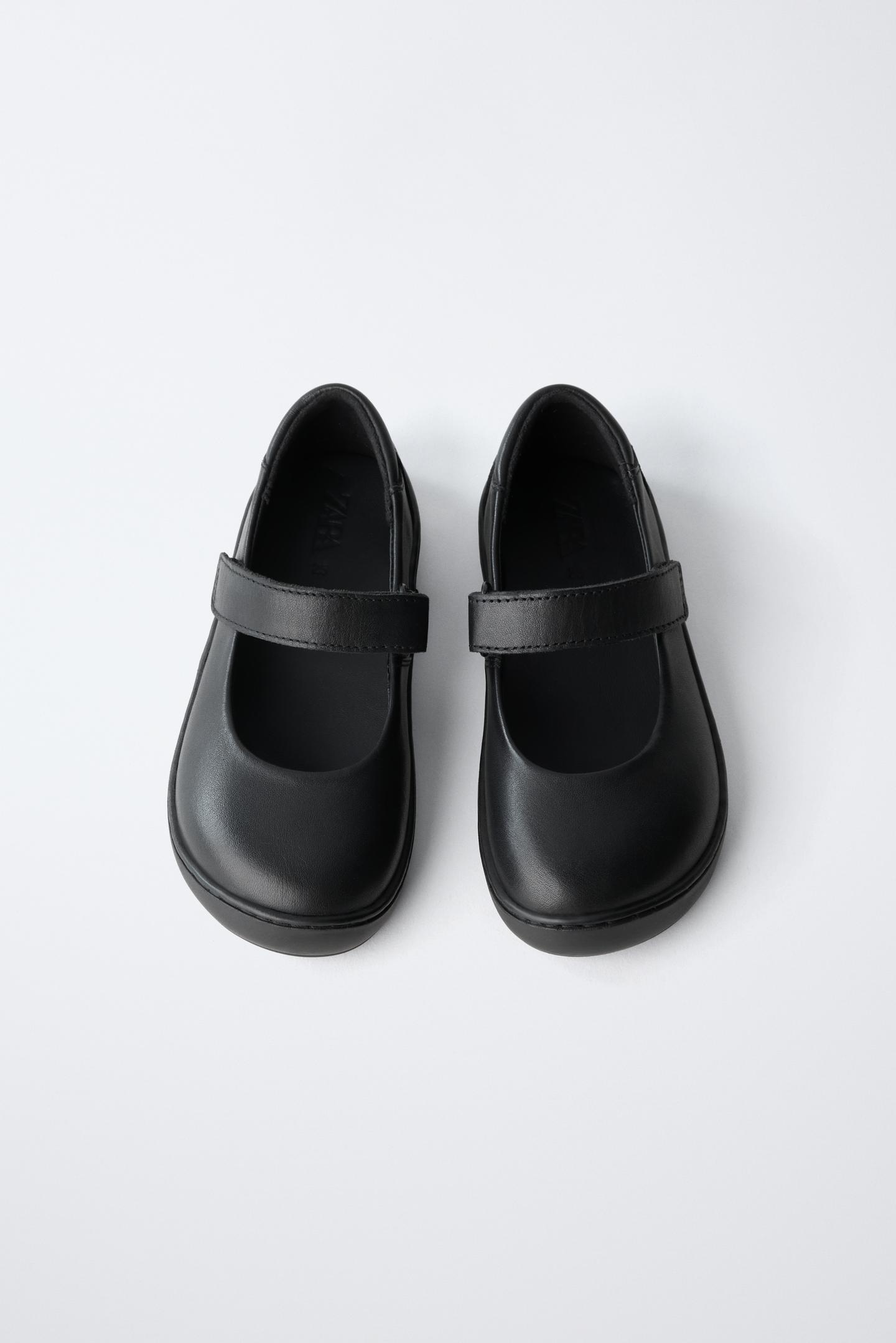 Детские балетки Zara Leather Barefoot Ballet Flats, цвет: Чёрный — фото 9