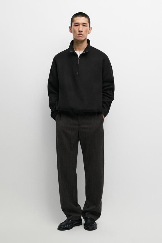 Pantalón rayas 100% lana - Marrón de Zara - Imagen 0