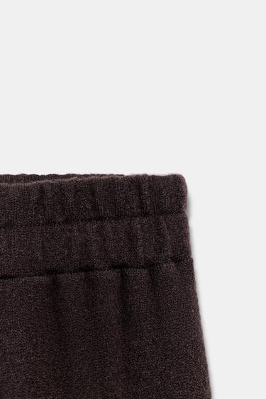 Zara SOFT WIDE LEG PANTS - Chocolate