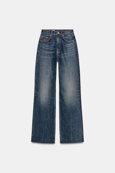 TRF WIDE-LEG HIGH-WAIST FULL LENGTH JEANS - Navy blue by Zara