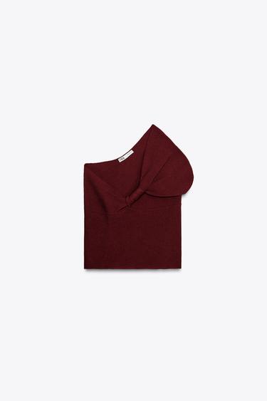 TOP ASYMÉTRIQUE EN MAILLE - Bordeaux de Zara - Image 3