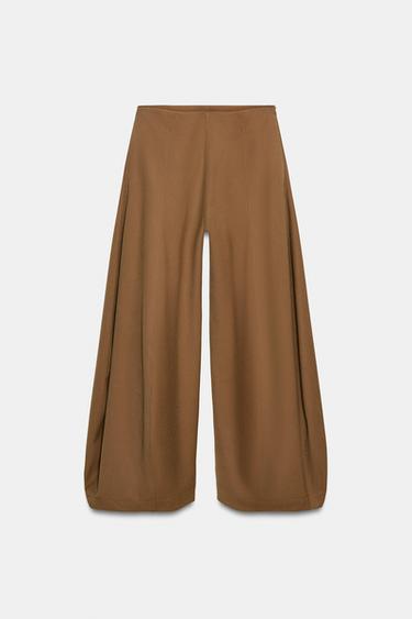 ПАНТАЛОН С ОБЕМЕН ШИРОК КРАЧОЛ ZW COLLECTION - Карамел от Zara
