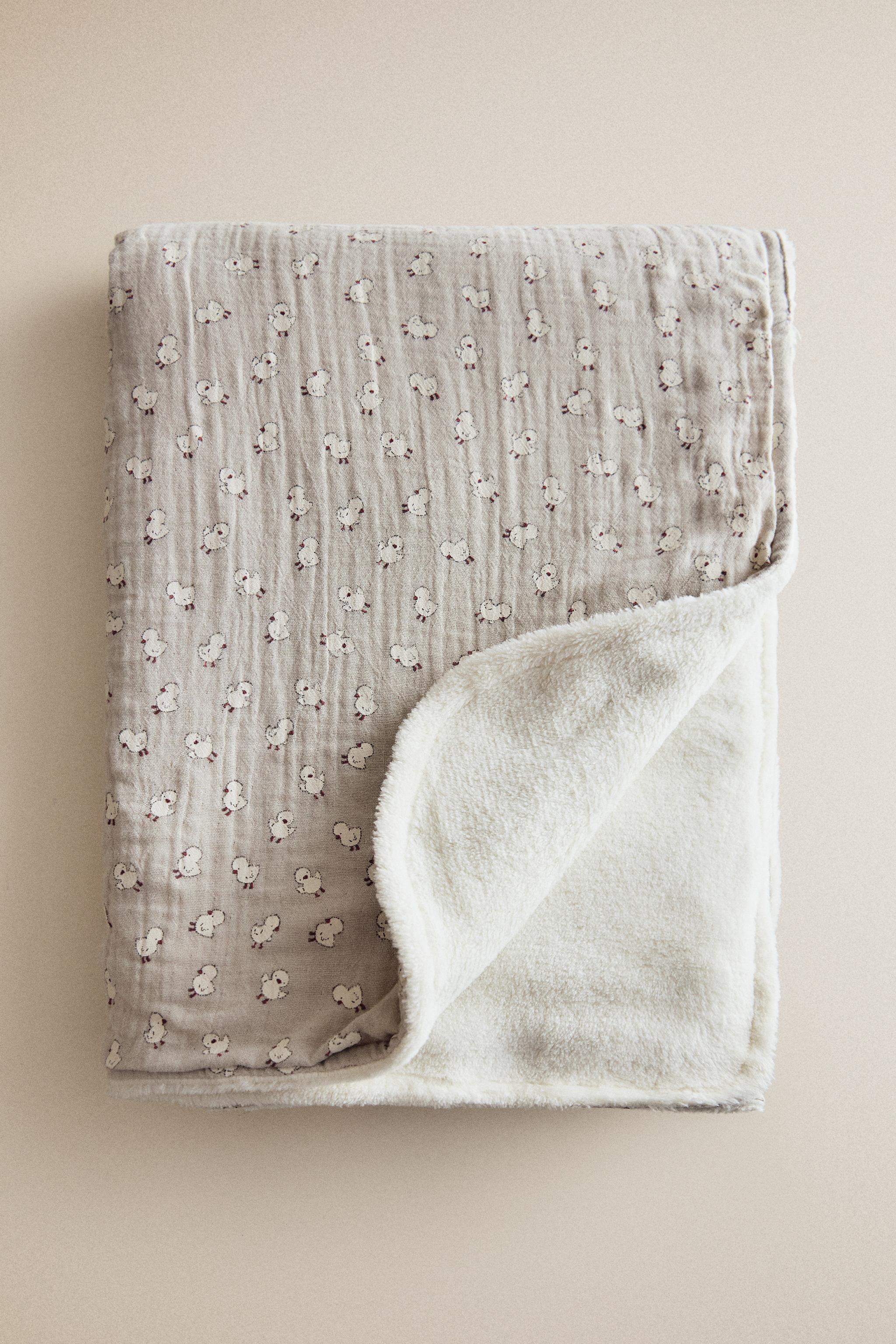 BABY CHICKS COTTON BLANKET — Gray
