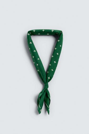 GEOMETRIC PRINT BANDANA - Green by Zara