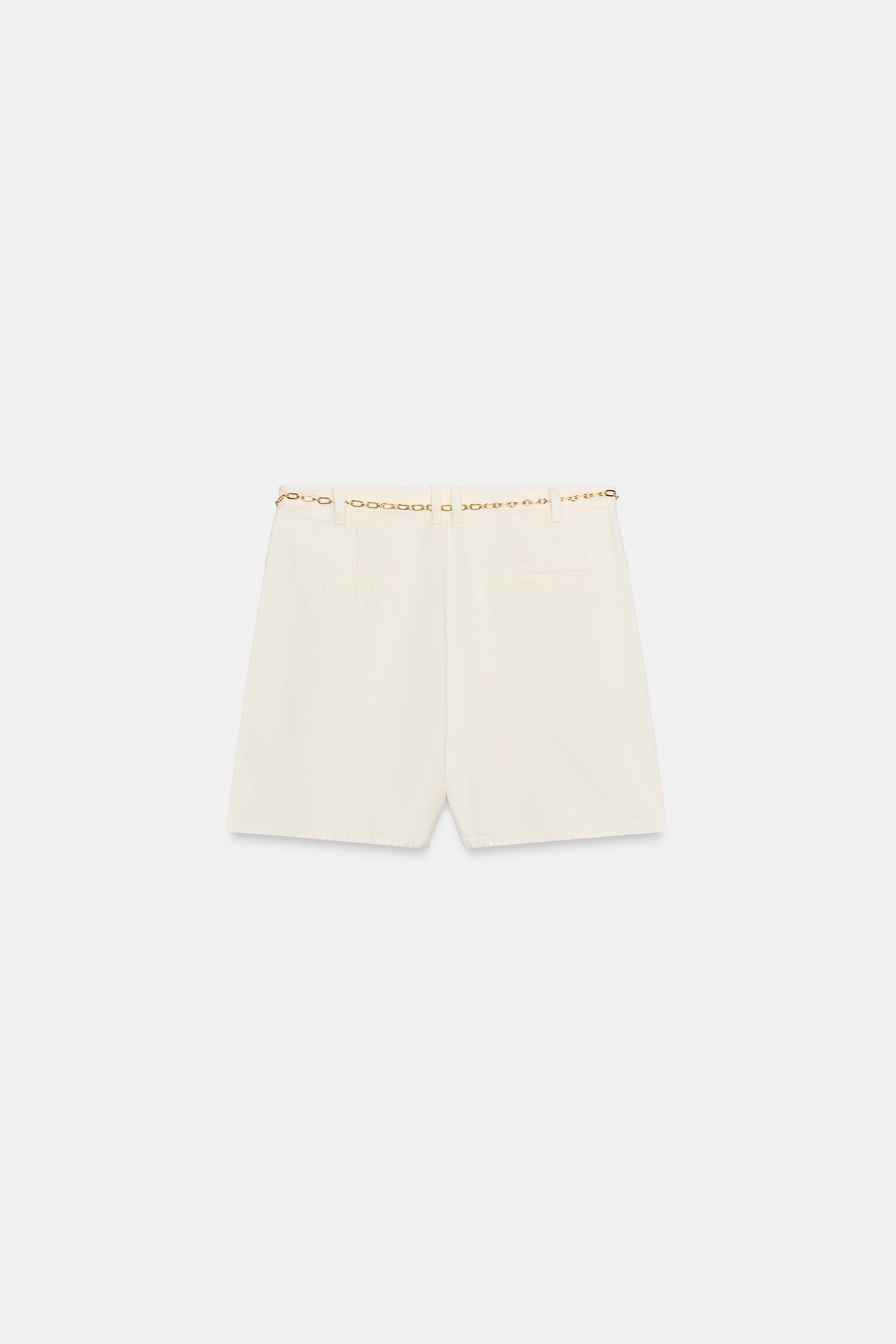 SHORT Z1975 EN DENIM AVEC CEINTURE CHAÎNE