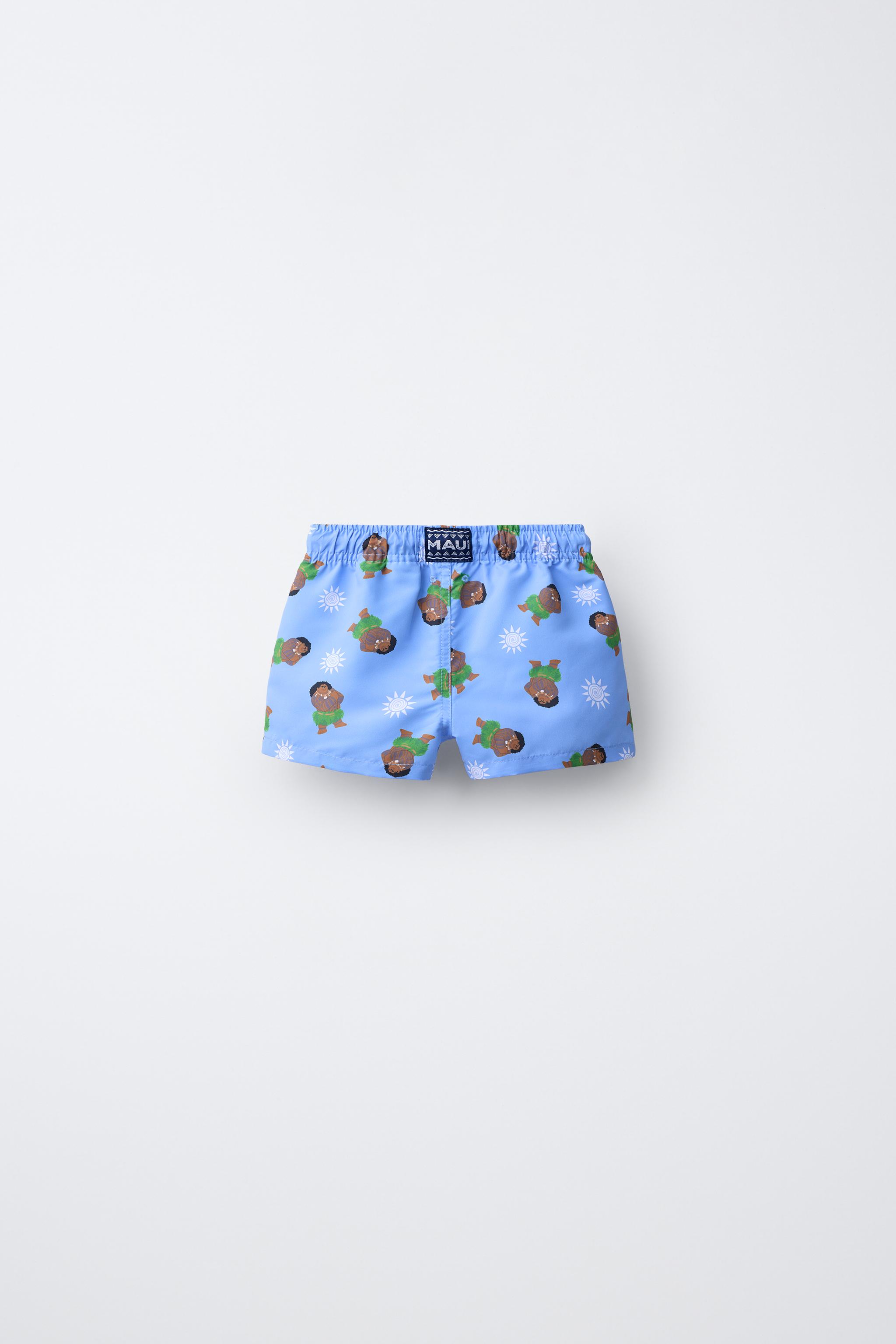 2-6 YEARS/ MAUI MOANA © DISNEY PRINT SWIM SHORTS — Light blue