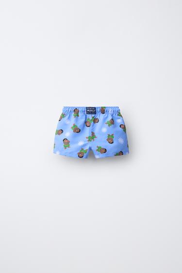 2-6 YEARS/ MAUI MOANA © DISNEY PRINT SWIM SHORTS — Light blue 2