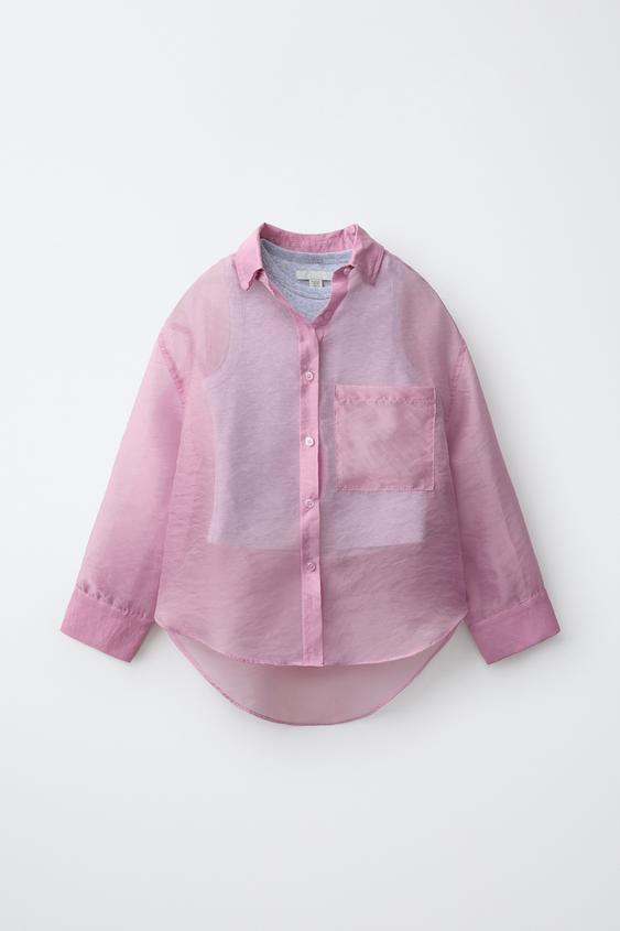 Zara 襯衫與背心兩件組 - 粉紅色 - 圖片 0