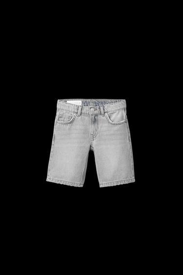 GERADE GESCHNITTENE DENIM-BERMUDAS - Mittelgrau von Zara