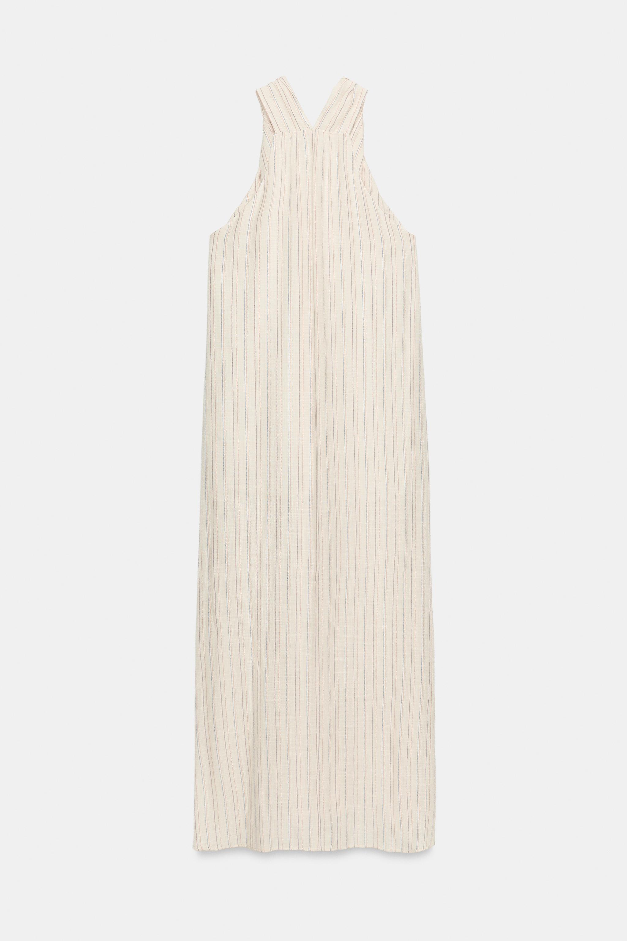 Женские платья Zara METALLIC THREAD STRIPED LONG DRESS — фото 11