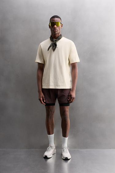 Zara RUNNING PRINT T-SHIRT - White