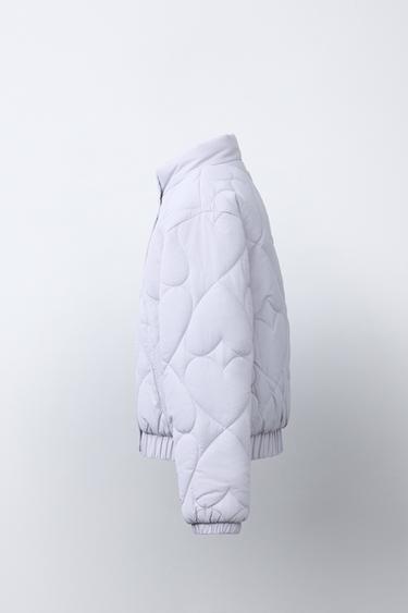 VESTE REMBOURRÉE CŒURS - Gris bleu de Zara - Image 2