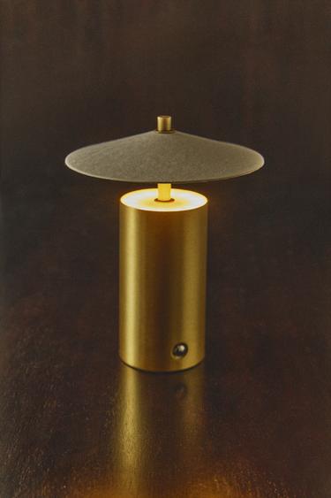 LAMPE DE TABLE LED ABAT-JOUR PAPIER - Doré de Zara