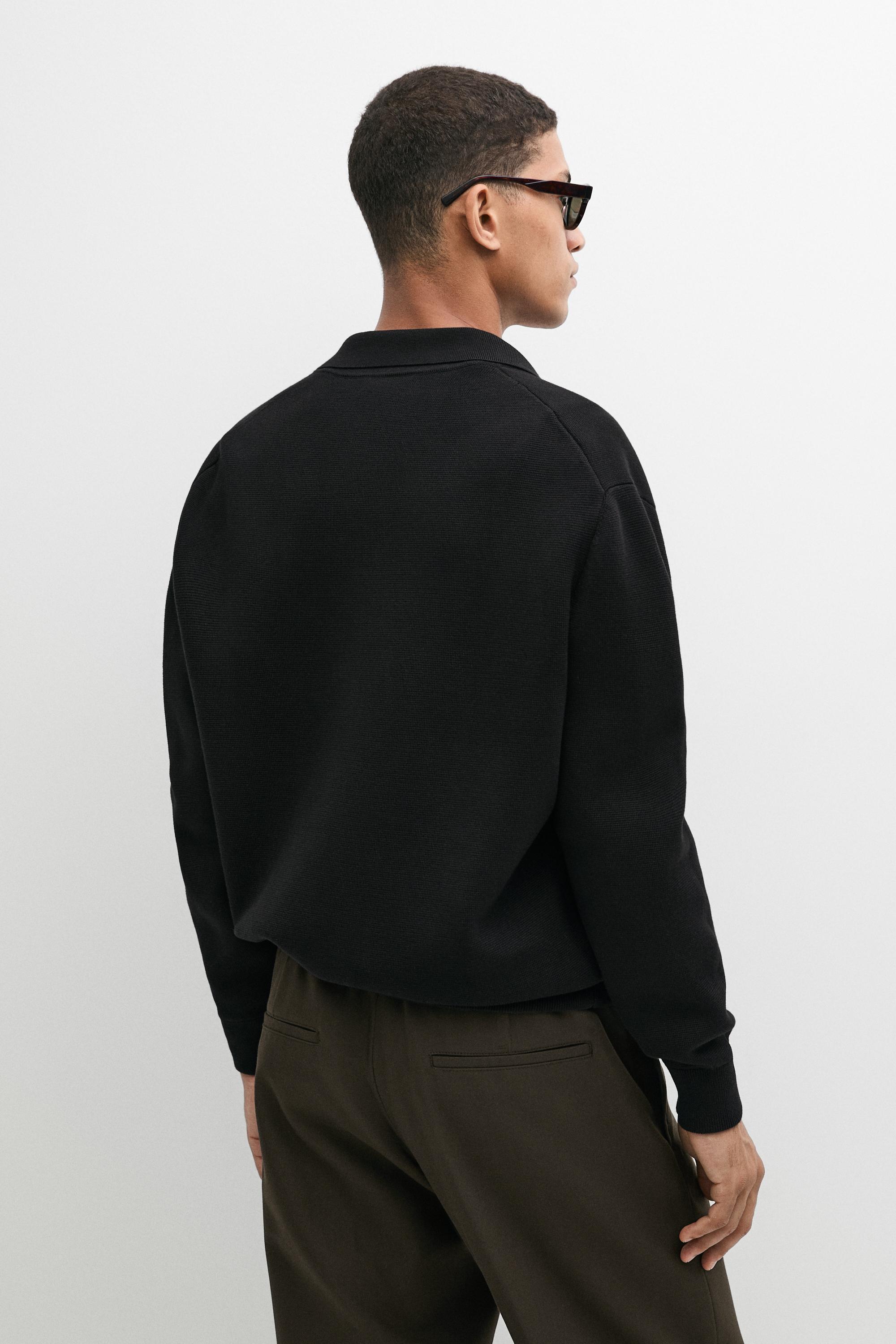 100% cotton knit polo collar cardigan