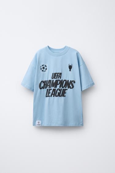 Zara PRINTED UEFA CHAMPIONS LEAGUE ® T-SHIRT - Aquamarine
