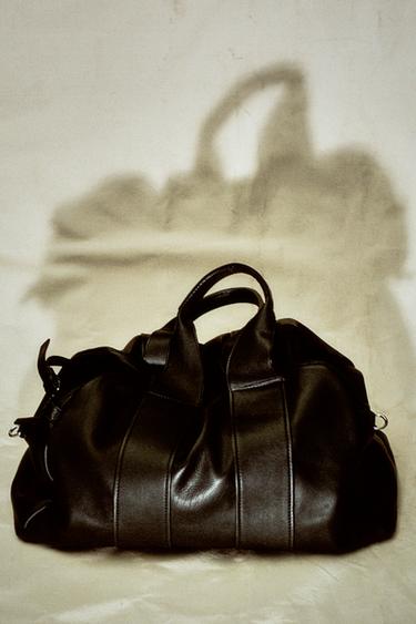 Bolso de viaje piel napa - Negro de Zara