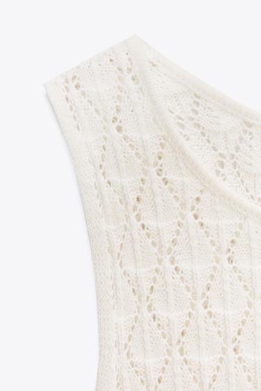 CUTWORK HALTER SHORT DRESS - Ecru by Zara - Image 6