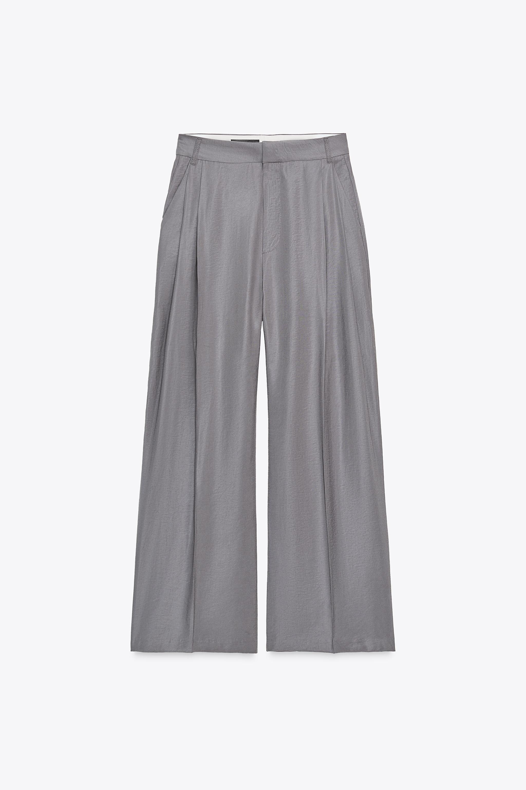ZARA【NEW】DOUBLE PLEAT TROUSERS WITH FLAPS DOUBLE PLEAT FLAP PANTS - Black | ZARA United States