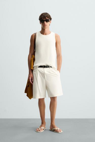 TEXTURED KNIT TANK TOP - Ecru by Zara - Image 0