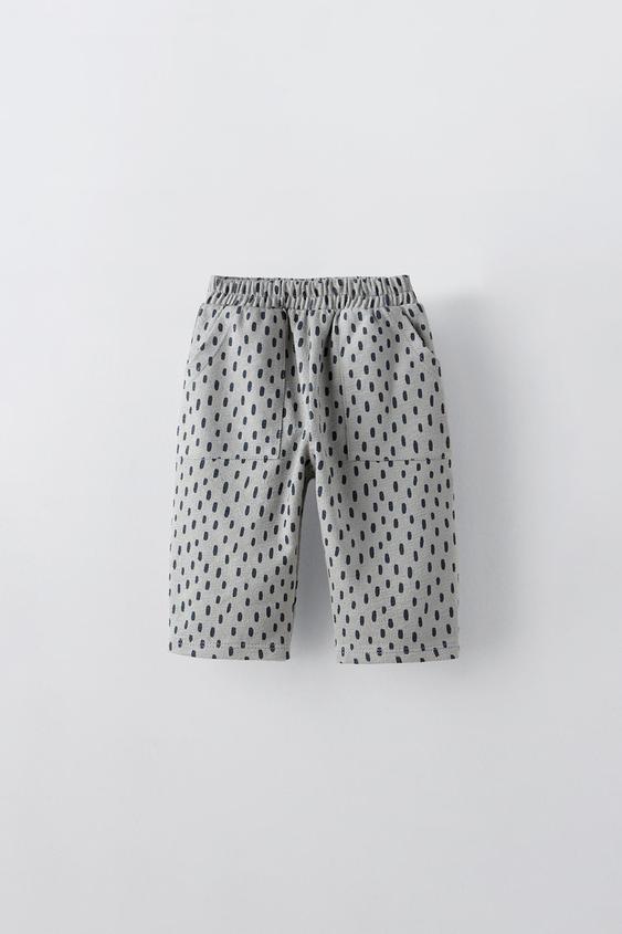 プリント柄パンツ - ミディアムブルー | ZARA Japan / 日本 