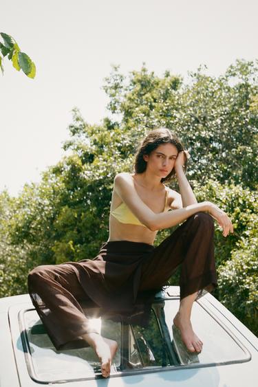 Zara TIED SKORT - Brown