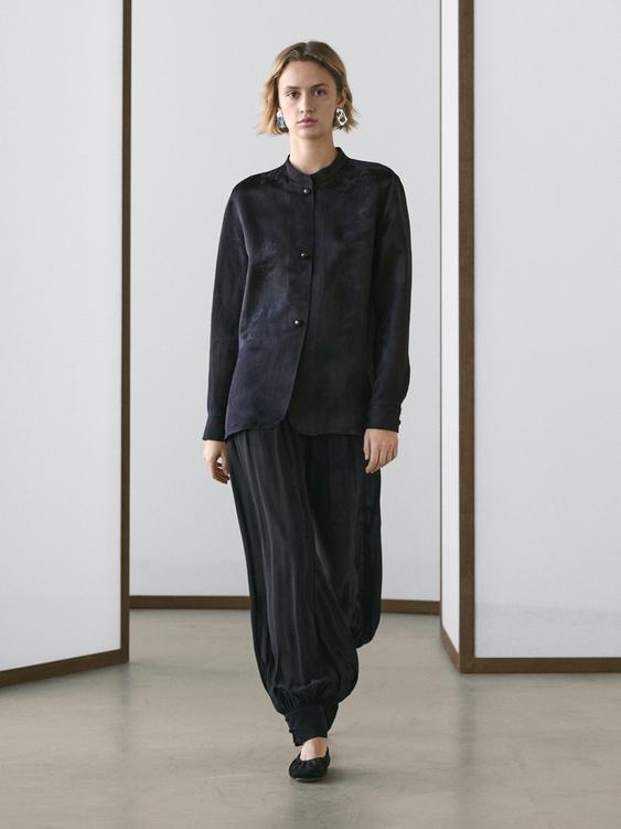 Flowing jacquard shirt