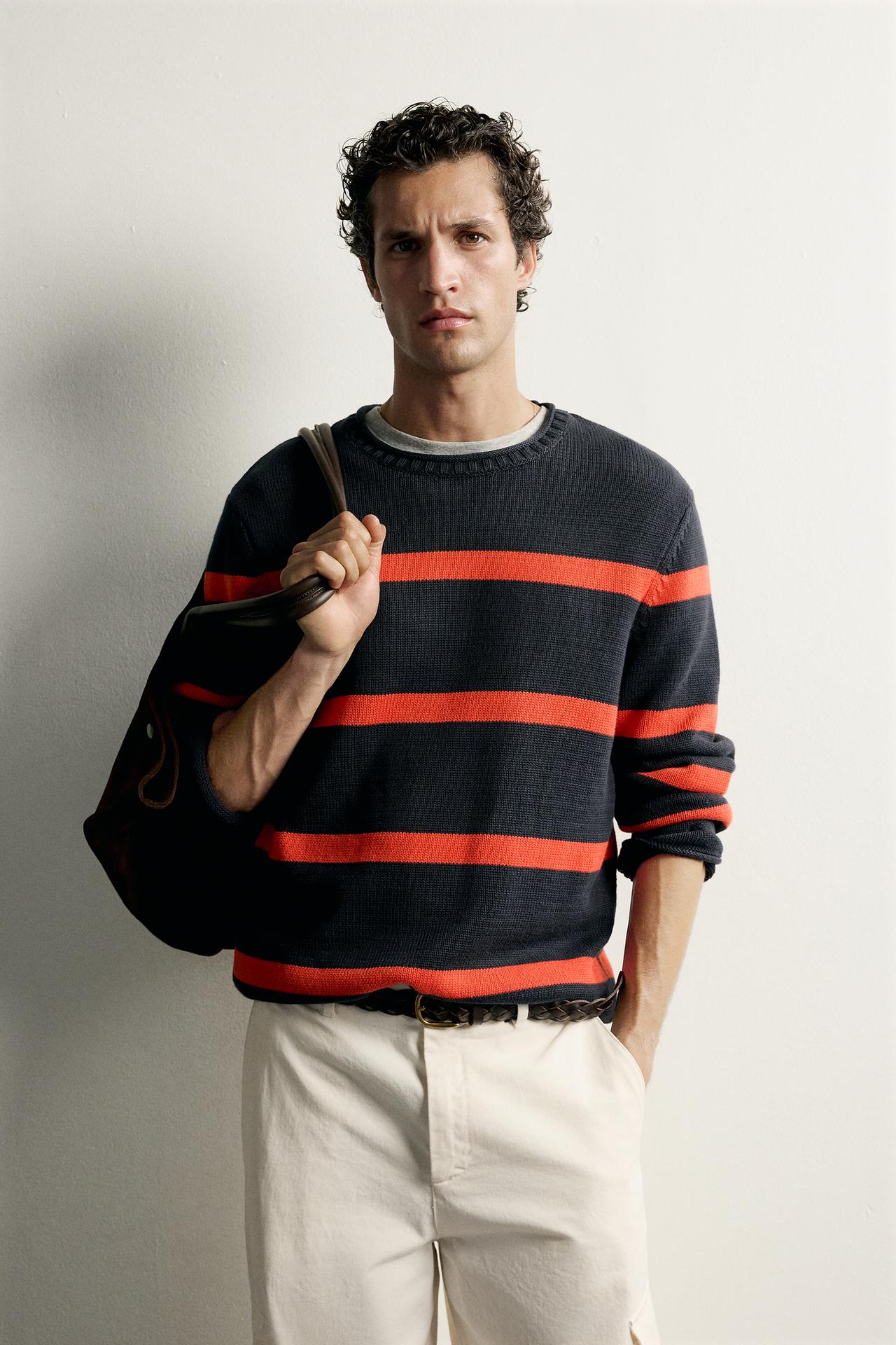 STRIPED RELAXED FIT JUMPER — striped