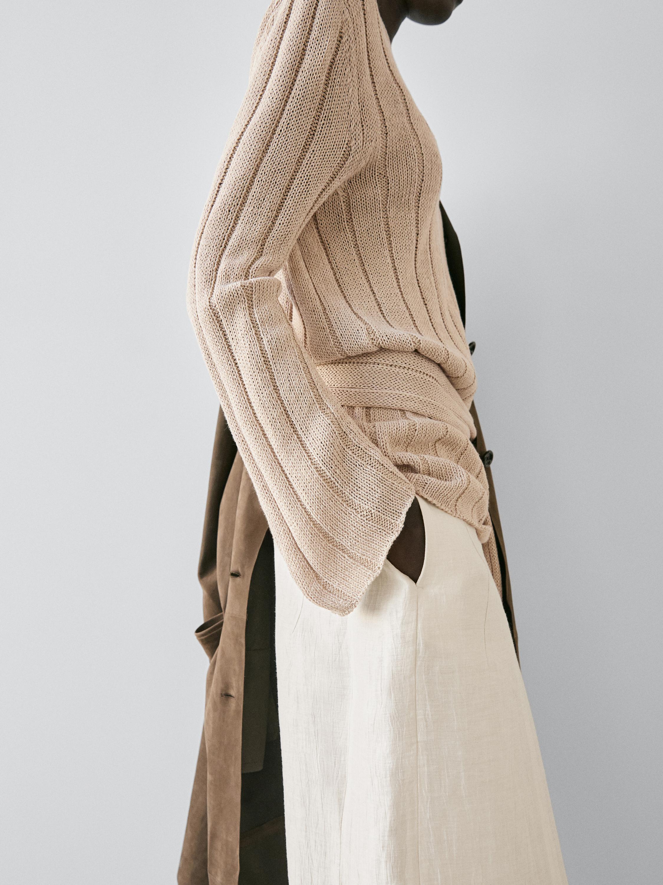 Linen blend sarouel trousers