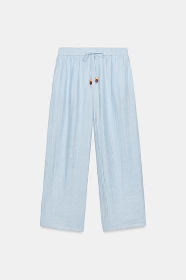 RUSTIC BARREL TROUSERS - Sky blue by Zara - Image 4