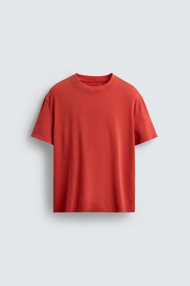 CROPPED FIT T-SHIRT - Red by Zara - Image 6