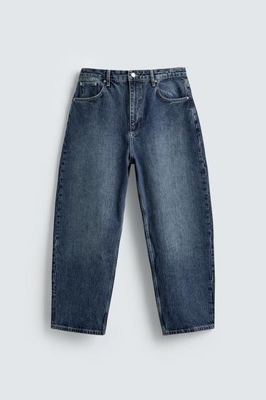 JEANS TAPERED WIDE FIT - Azul de Zara