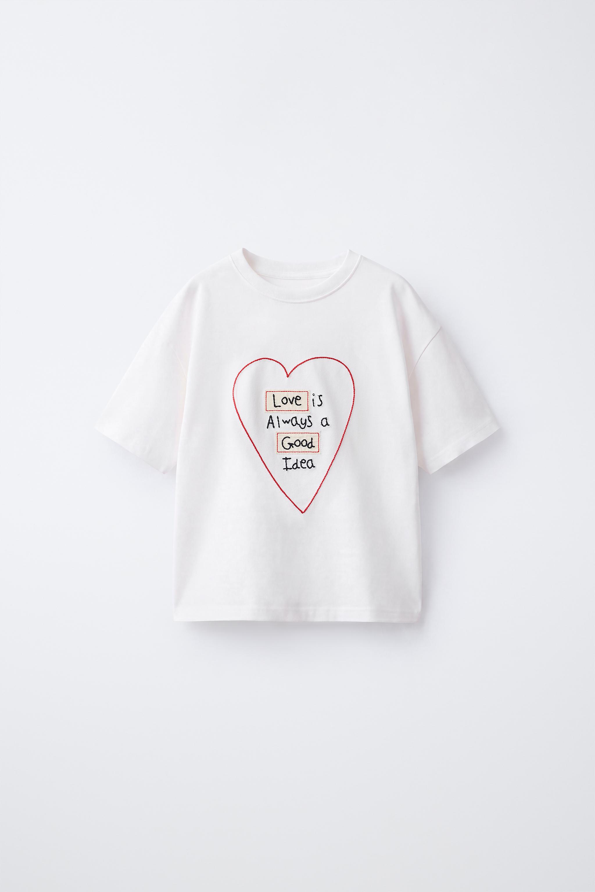 EMBROIDERED DETAIL T-SHIRT - White | ZARA United States