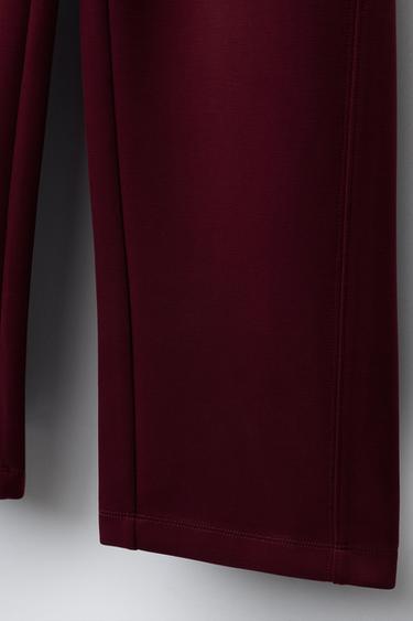 PLAIN WIDE-LEG TROUSERS - Burgundy by Zara - Image 3